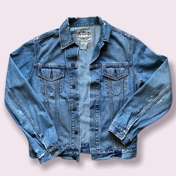 A&F “LOT 00257” PREMIUM DENIM TRUCKER JACKET - Picture 1 of 4